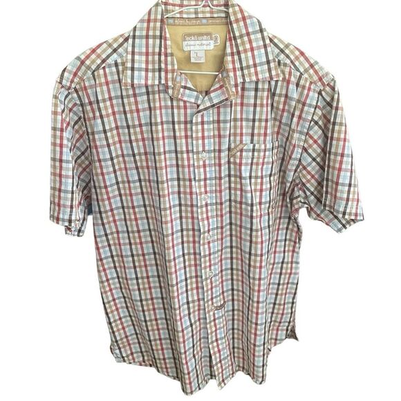 ECKO UNLTD Men's Button Down Plaid Short Sleeve 100% Cotton Shirt Size Large - Picture 1 of 10